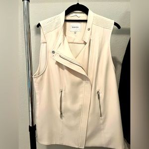 Aritzia babaton moto vest ivory/cream/off white
